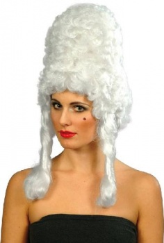 Dame - Pompadour Wig (White)