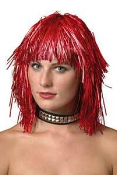 Cyber Tinsel Wigs - Red