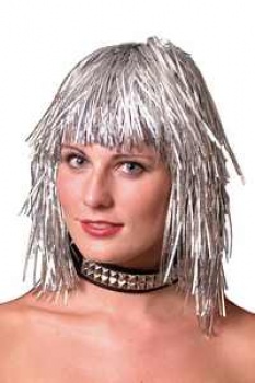 Cyber Tinsel Wigs - Silver