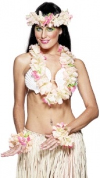 Hawaiian Garland Set  - Peach
