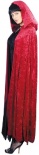 Hooded Velvet Cape - Burgundy