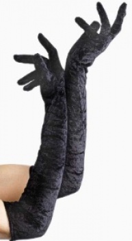 Gloves - Black - Velvet - 21in 