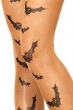 Childrens Tights - Orange with Black Bats