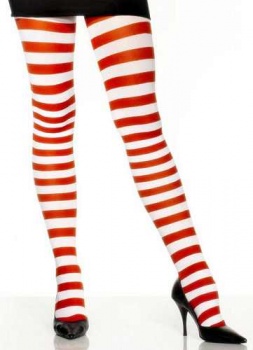Tights - Striped - Red / White