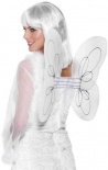 Angel Wings - White Net Silver Glitter