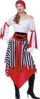 Pirate Lady (Black / White / Red) Costume