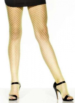 Tights - Large Mesh Fishnet  - Green 