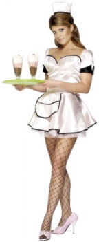 Waitress (Pink) - Fever Fancy Dress Costume