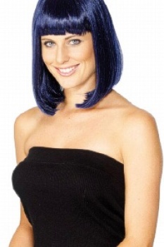 Party Wig - Black / Blue Mix