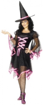 Winsome Witch Costume - Black / Pink