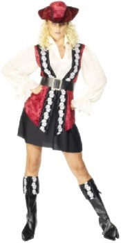 Pirate Lady (Red) Fancy Dress Costume