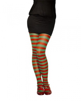 Tights - Striped - Green / Red