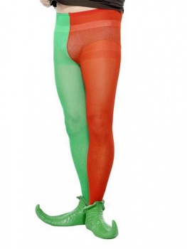 Men's Tights - One Leg Red / One Leg Green