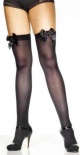 Stockings - Hold-Up Black with Bow 