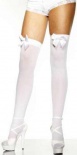 Stockings - Hold-Up White with Bow 