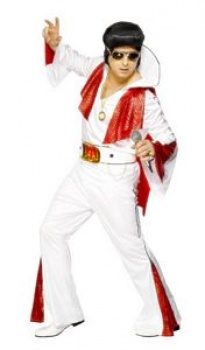 XL - Elvis Costume - White / Red