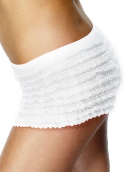 Fever Ruffle Lace Knicker Shorts - White