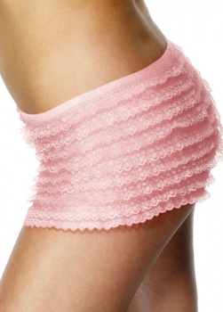 Fever Ruffle Lace Knicker Shorts - Pink