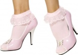 Fever - Socks Ruffle Lace Trim - Pink