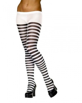 Tights - Striped  - Black / White