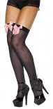 Stockings - Hold Up Black with Pink Bow