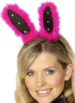Bunny Ear Set - Black / Pink