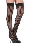 Bijou Boutique Fancy Dress Costumes - Stockings - Black Vertical Striped Stockings