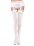 Bijou Boutique Fancy Dress Costumes - Thigh High Stockings and Garter - White 