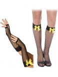 Bijou Boutique Fancy Dress Costumes - Stockings + Gloves - Black and Yellow 