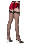 Bijou Boutique Fancy Dress Costumes - Thigh High Stockings and Garter - Black with Crystals