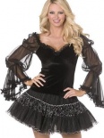 Bijou Boutique Fancy Dress Costumes - Boutique Long Sleeve Puff Blouse - Black