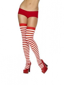 Stockings  - Red and White Striped