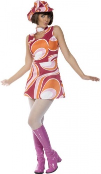 60's Pink Fancy Dress Costume