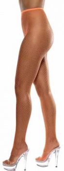 Lattice Net Tights - Neon Orange