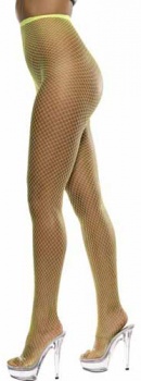 Lattice Net Tights - Neon Yellow