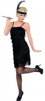 Fringe Flapper Fancy Dress Costume