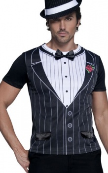 Gangster Instant T-Shirt - Fever Male Fancy Dress