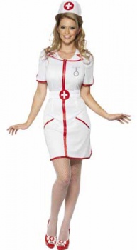 Nurse (Red / White) Fancy Dress Costume