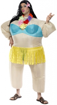 Inflatable Hawaiian Babe Fancy Dress Costume