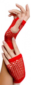 Gloves - Fishnet - Red 