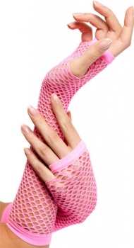 Gloves - Fishnet - Hot Pink