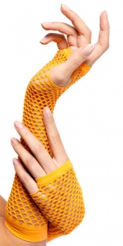 Gloves - Fishnet - Neon Orange