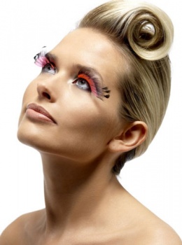 Eyelashes - Fever - Pink with Black Feathers 