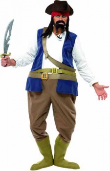 Hooped Pirate Fancy Dress Costume