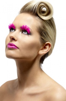 Eyelashes - Fever - Neon Pink Feathers
