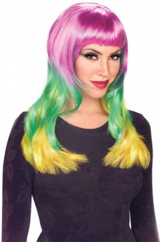 Tri-Colour Wigs - Mardi Gras Wig
