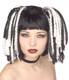 Gothic Wig - Dreads Wig - Black / White
