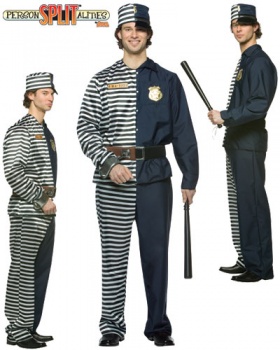 Male Prisoner / Cop Fancy Dress Costume