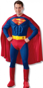 Superman - Super Deluxe Muscle Chest Fancy Dress Costume