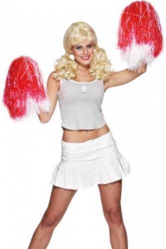 Cheerleader - Extra Large Pom Pom Pair - Red / White 